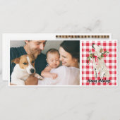 Carte de Noël En vichy chien (Devant / Derrière)