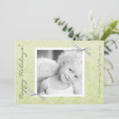 Carte de Noël En vichy ruban vert 5x7 (Debout devant)