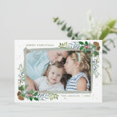 Carte de Noël encadrée par le bois À feuillage per (Debout devant)