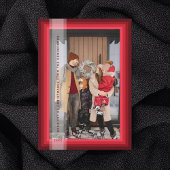 Carte de Noël encadrée rouge