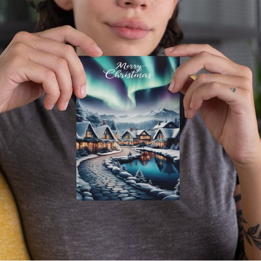 Carte de Noël Enchantée sur le Paysage Hivernal