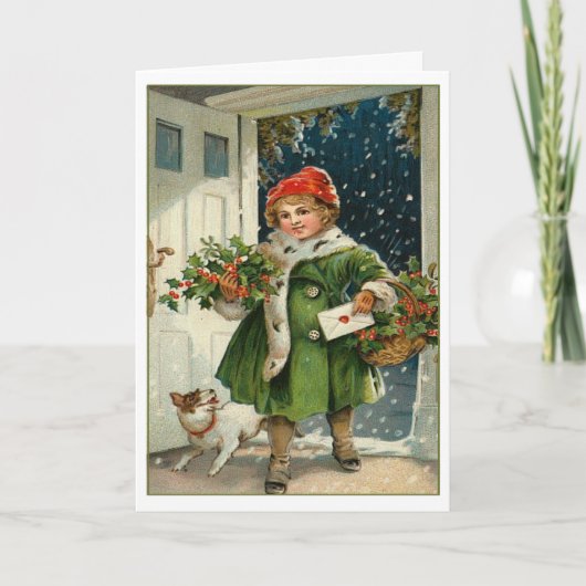 Carte de Noël enfant Vintage (Devant)