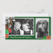 Carte de Noël Enfants et Chien Deux Photo (Devant)