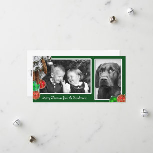 Carte de Noël Enfants et Chien Deux Photo