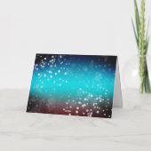 Carte de Noël enneigée bleue et rouge (Dos)