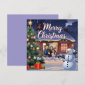 Carte de Noël enneigée enchantée (Devant / Derrière)