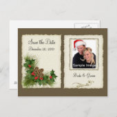 Carte de Noël - Enregistrez la date (Devant / Derrière)