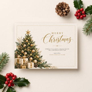 Carte de Noël Entreprise Élégante et Festive Arbre