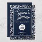 Carte de Noël Entreprise Flocon de Neige de Minuit (Devant / Derrière)