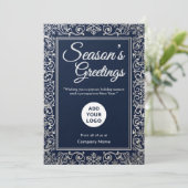 Carte de Noël Entreprise Flocon de Neige de Minuit (Debout devant)