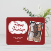 Carte de Noël Equestria Rouge moderne (Debout devant)