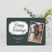 Carte de Noël Equestria Vert moderne (Debout devant)