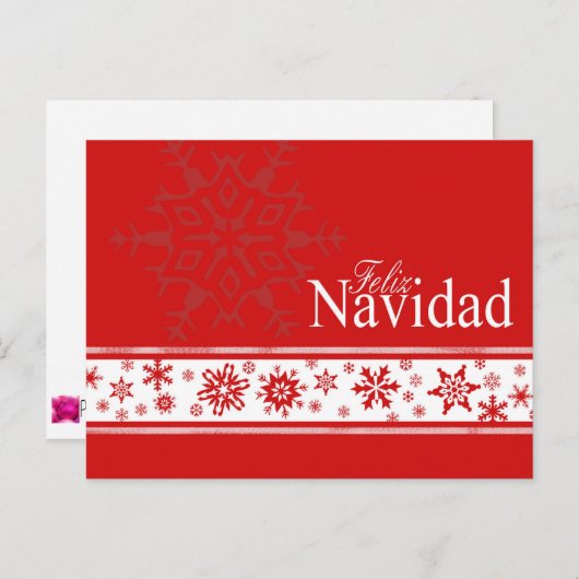 Carte de Noël espagnole Feliz Navidad (Devant / Derrière)