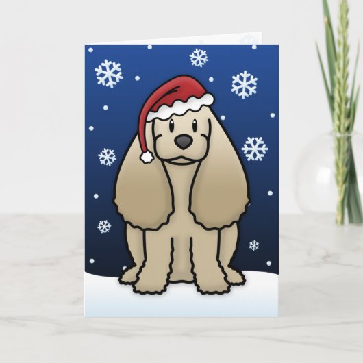 Carte de Noël espagnole Kawaii Cocker (Devant)