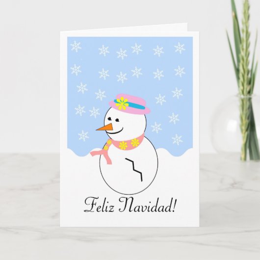 Carte de Noël espagnole Snowman Feliz Navidad (Devant)