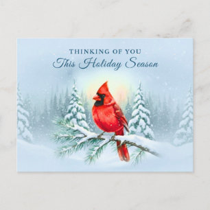 Carte de Noël et de condoléances avec oiseau cardi
