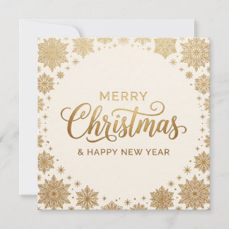 Carte de Noël et de Nouvel An Flocon de Neige en O