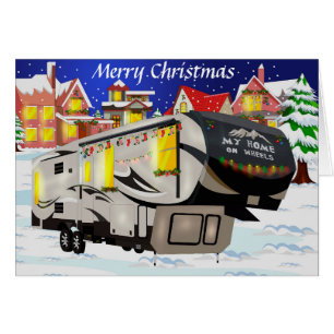 Carte de Noël et de vacances de rv avec la 5ème