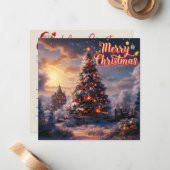 Carte de Noël étincelante de la saison (Devant/Arrière en situation)