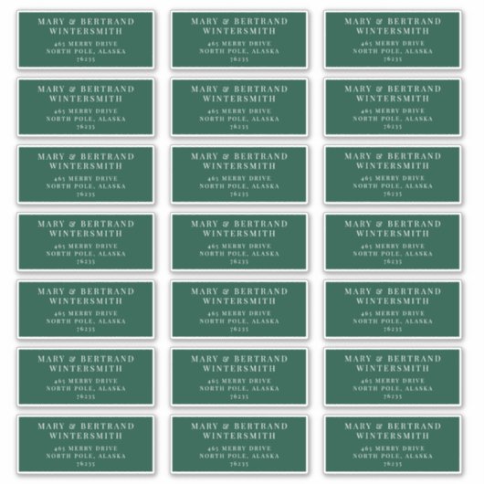 Carte de Noël Étiquettes d'enveloppes préadressés (Devant)