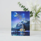 Carte de Noël Étoile et Église "Paix sur Terre" (Debout devant)