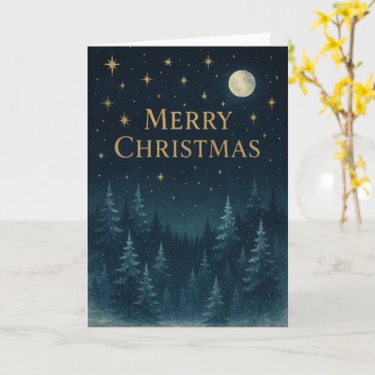 Carte de Noël étoilée (Fleur jaune)