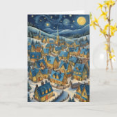 Carte de Noël étoilée avec message personnalisé (Fleur jaune)