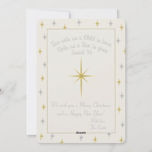Carte de Noël étoilée blanche (Dos)