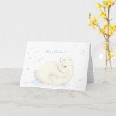 Carte de Noël étreinte à l'ours polaire (Fleur jaune)