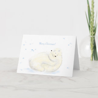 Carte de Noël étreinte à l'ours polaire