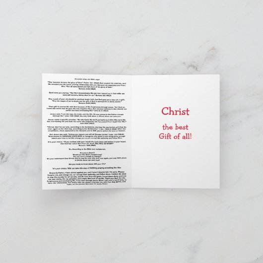 Carte de Noël Evangile (Intérieur)