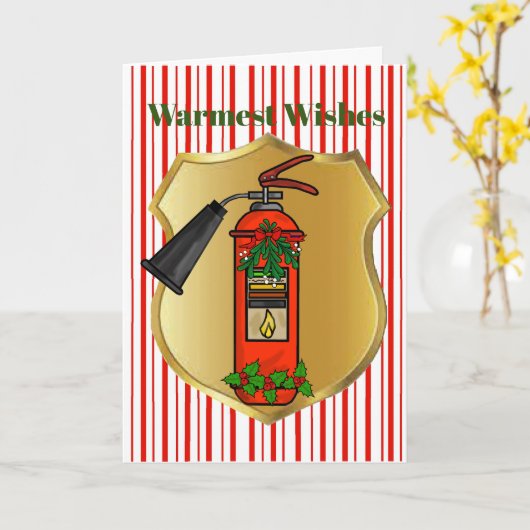 Carte de Noël Extinctrice de feu (Fleur jaune)