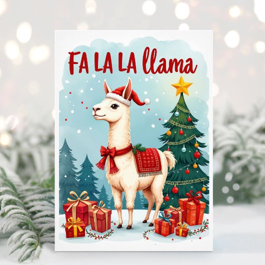 Carte de Noël Fa La La Llama
