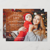 Carte de Noël Faire-part bébé photo (Devant / Derrière)