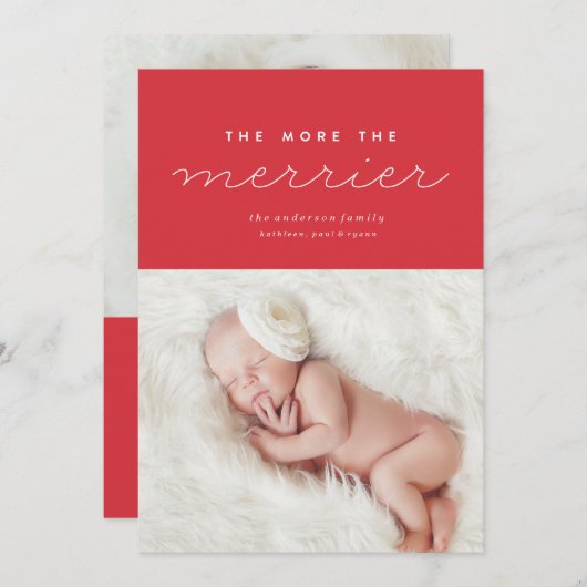 Carte de Noël faire-part de naissance (Devant / Derrière)