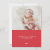 Carte de Noël faire-part de naissance (Dos)