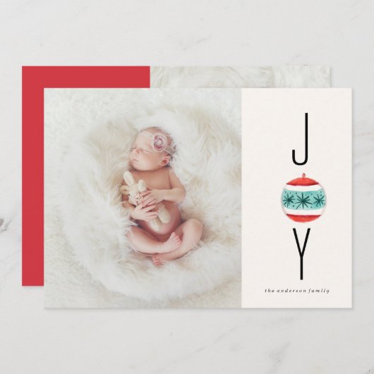 Carte de Noël faire-part de naissance (Devant / Derrière)