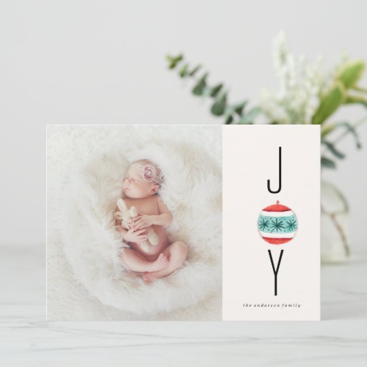 Carte de Noël faire-part de naissance (Debout devant)