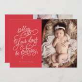 Carte de Noël faire-part de naissance (Devant / Derrière)