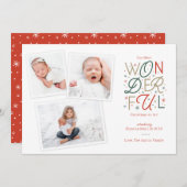 Carte de Noël faire-part de naissance (Devant / Derrière)