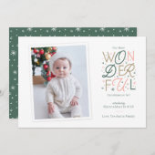 Carte de Noël faire-part de naissance (Devant / Derrière)