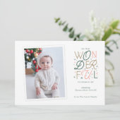 Carte de Noël faire-part de naissance (Debout devant)