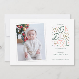 Carte de Noël faire-part de naissance