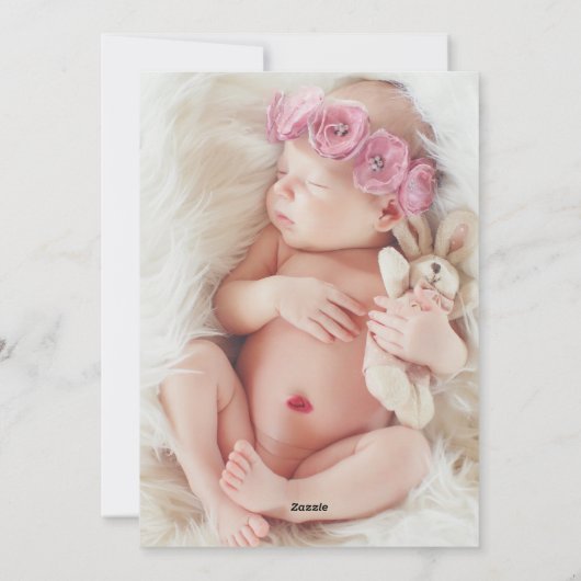 Carte de Noël faire-part de naissance (Dos)