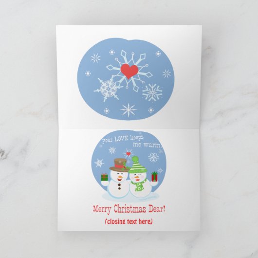 Carte de Noël faite sur commande d'amoureux de (Intérieur)