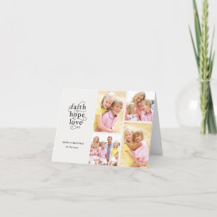 Carte de Noël Faith Hope Love Black & Grey