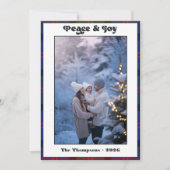 Carte de Noël familiale à carreaux et gingham pour (Devant)