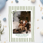 Carte de Noël familiale avec rayures