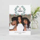 Carte de Noël Familiale Blanche (Debout devant)