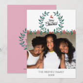 Carte de Noël Familiale Blanche (Devant / Derrière)